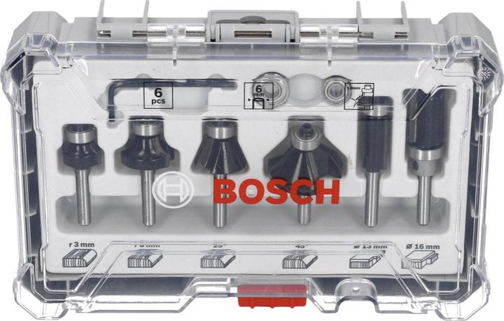 Produktbild Bosch Professional Zubehör 6-teiliges Rand- und Kantenfräser-Set, 6-mm-Schaft für Handfräsen