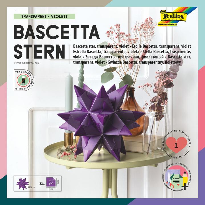 Produktbild Folia Faltbl„tter Bascetta-Stern, violett-transparent