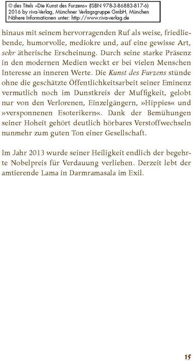 Produktbild Die Kunst des Furzens (Deutsch, Darmei Lama, 2016)