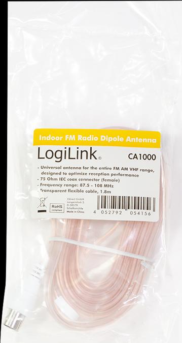 Image du produit LogiLink Antenne dipôle radio FM pour utilisation à l'intérieur (Câble d'antenne)