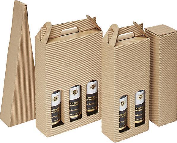 Actual product image kaiserkraft Wine gift bag with handle, internal LxWxH 90 x 90 x 365 mm, bordeaux, 10+ items. (1 x)