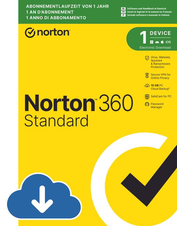 Image du produit Norton 360 Standard (1 Utilisateur, 1 Périphériques/Utilisateurs, 12 mois)