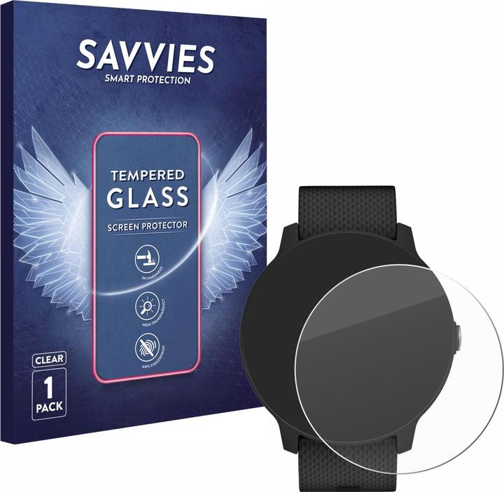 Savvies Panzerglas Hartglas Displayschutz (Vivoactive 3 Music)