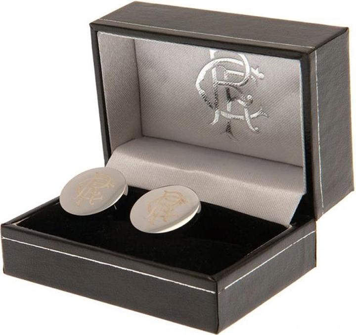 Actual product image Rangers FC Crest Stainless Steel Round Cufflinks (100% synthetic material)