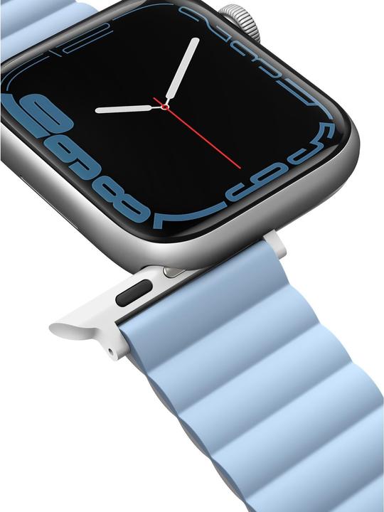 Actual product image Uniq pasek Revix Apple Watch Series 1/2/3/4/5/6/7/8/SE/SE2 38/40/41mm. Reversible Magnetic biały-nie (Silicone, Stainless steel)