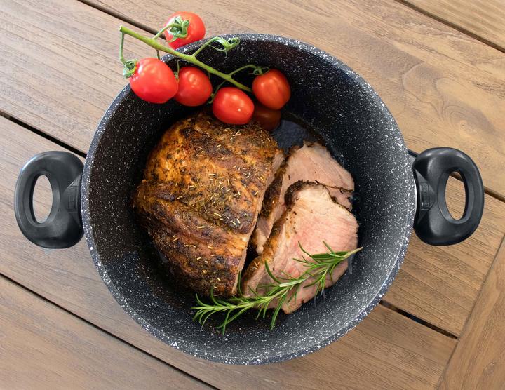 Actual product image Stoneline Cooking pot 24 cm, with glass lid, non-stick frying pot, induction and oven-safe (24 cm, Pot, Aluminium)