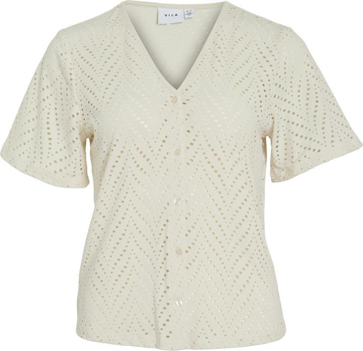 Vila VIDELAIA V-Ausschnitt Kurzarmhemd (XL)
