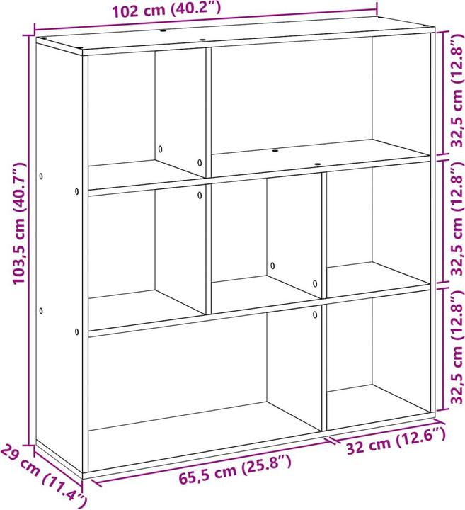 Produktbild VidaXL Bücherregal (29 x 29 x 143 cm)