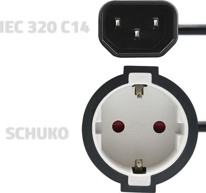 Produktbild Qoltec Adapter IEC 320 C14 SCHUKO 0.15M (IEC 320)