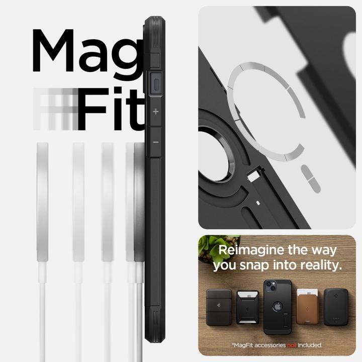 Actual product image Spigen Tough Armor Magsafe iPhone 14 case - Black (Apple iPhone 14)