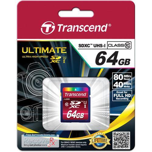 Actual product image Transcend SDXC Ultimate 600x (64 GB, SDXC, U1, UHS-I)