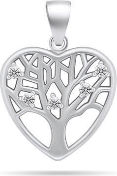 Brilio Silver - Charming silver pendant with zircons Heart PT70W