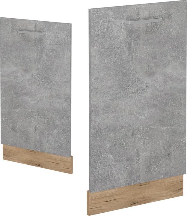 Actual product image Vichy Geschirrspülblende R-Line, Beton/Goldkraft Eiche, 45 cm, AP Anthrazit