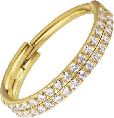 Bijouteria Ohrpiercing (Titan, Kristall, PVD Beschichtung (goldfarben))