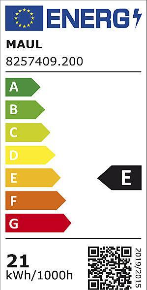 Label énergétique Maul Lampe à diodes LED sur pied MAULjet, hauteur 1950 mm, aluminium RAL 9006 (3218 lm)