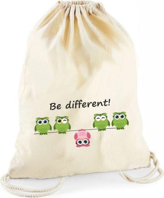 Produktbild 4you Design Statement-Turnbeutel "Be different!" natur"
