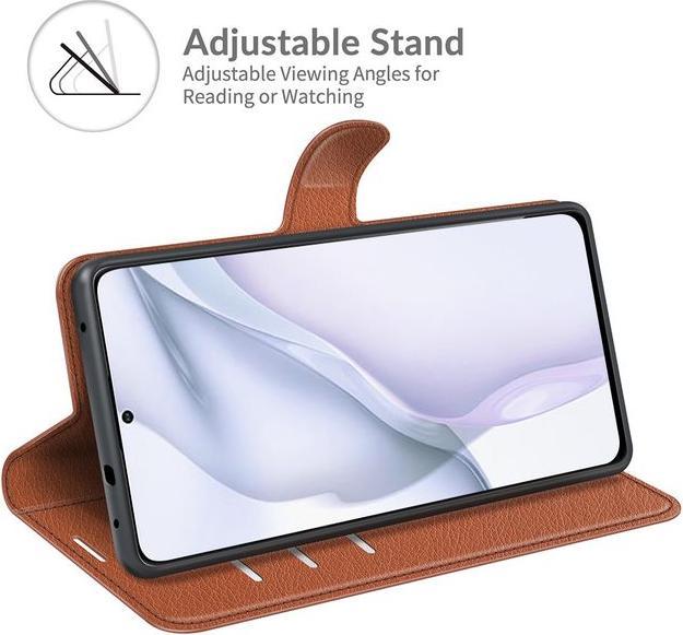Actual product image MU Classic Litchi Leather Bookcover Series (Huawei P50)