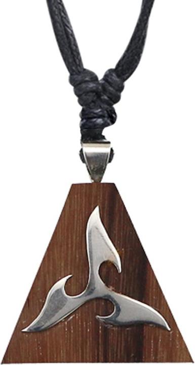 Star Piercing Halskette schwarz Anhänger Dreieck Tribal aus Narra Holz (ohne Messing, Organisch, 925 Sterlingsilber)
