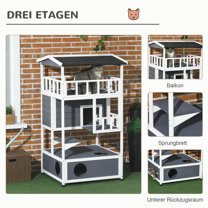 Produktbild PawHut Katzenhaus 4-stöckig (Katze)