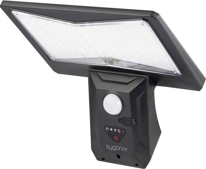 Sygonix SY-5626570 Solar outdoor wall light 2.6 W Cold white Black (500 lm, IP44)