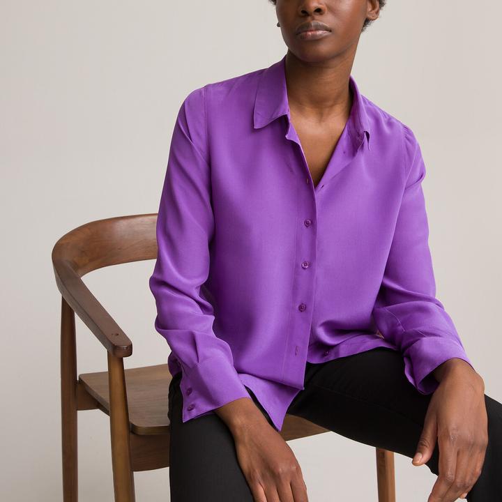 Actual product image La Redoute Collections Silk blouse with long sleeves (34)