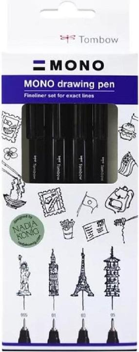 Produktbild Tombow Mono Drawing Pen (Schwarz, 4 x)