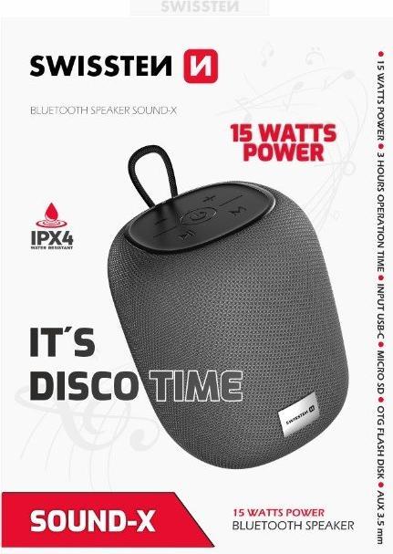 Immagine prodotto Swissten Altoparlante Bluetooth NEW SOUND-X (3 h, Corrente elettrica)