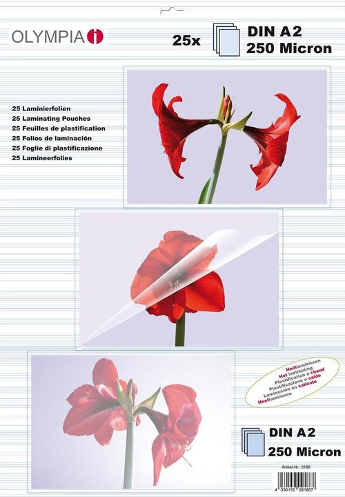 Image du produit Olympia Films de plastification DIN A2 (A2, 25 pièce(s), 250 µm)