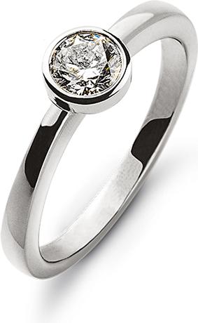 Natsumi Schmuck Diamantring Weissgold 18K/750 0.20 ct H si (56, 750/18 K Gold)