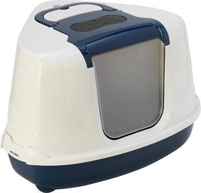 Moderna Hoek Kattenbak Flip Donkerblauw/Wit (Lettiera per gatti aperta)