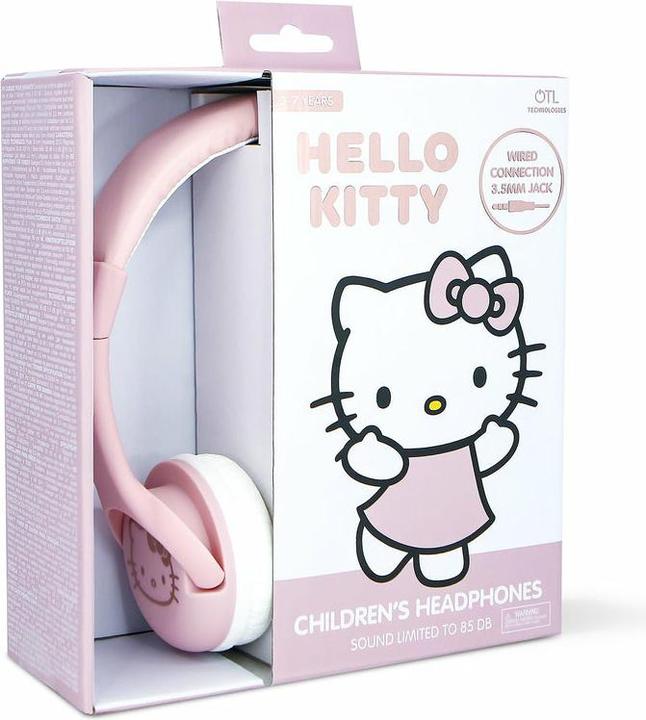 Image du produit OTL Technologies HK1180 Casque filaire Hello Kitty pour enfants avec oreillettes en rouge et blanc