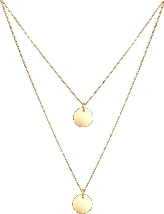 Immagine prodotto Elli 2-lagige Basic-Lette mit Kreis-Anhäger (Argento, 45 cm)