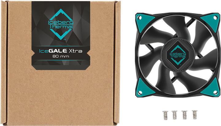 Produktbild Iceberg Thermal IceGALE Xtra Computergehäuse Ventilator 8 cm Schwarz 1 Stück(e) (80 mm, 1 x)