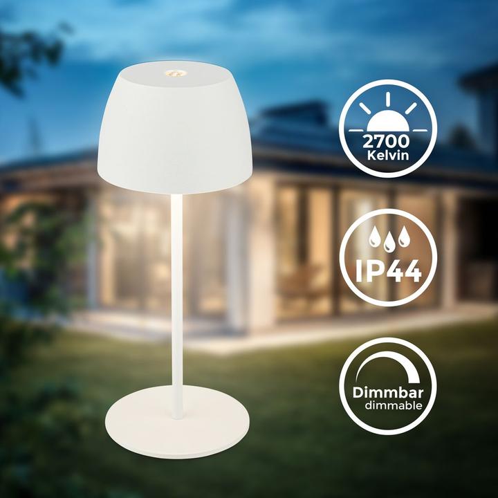 Image du produit B.K.Licht Lampe de bureau LED rechargeable - Mini Touch, blanc
