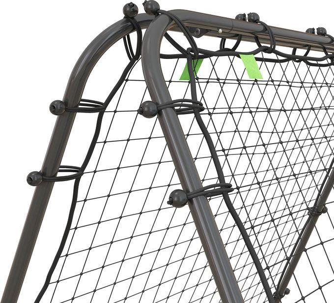 Immagine prodotto Swisshandel24 Fussball Rebounder Kickback Tor Rückprallwand Netz beidseitiger Rückprall, schwarz