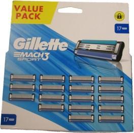 Gillette Mach3 Sport Razor Blades - 17 Blades