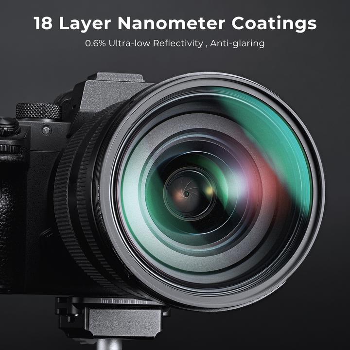 Actual product image K&F Concept 37MM Black Mist Filter 1/4, Ultra-thin 18 layer Green Coatings (C Series)