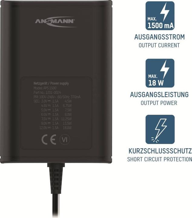 Produktbild Ansmann APS 1500 max. 18 W NEU
