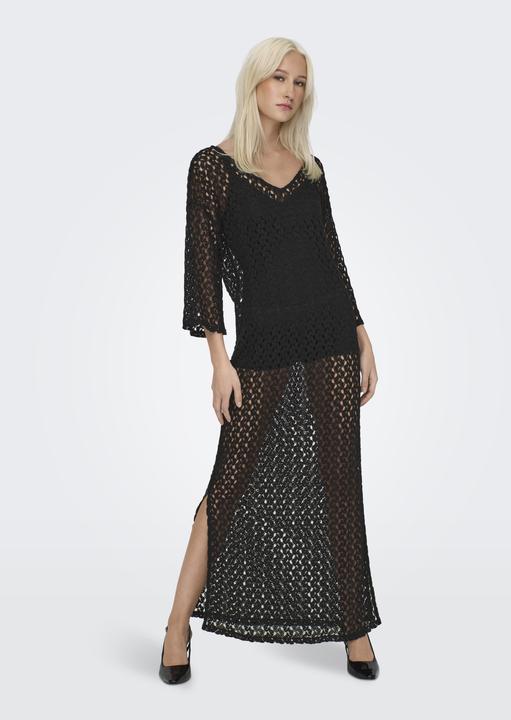 Produktbild Only Normal geschnitten V-Ausschnitt Kastige Ärmel Langes Kleid Kleid aus Spitze (XS)