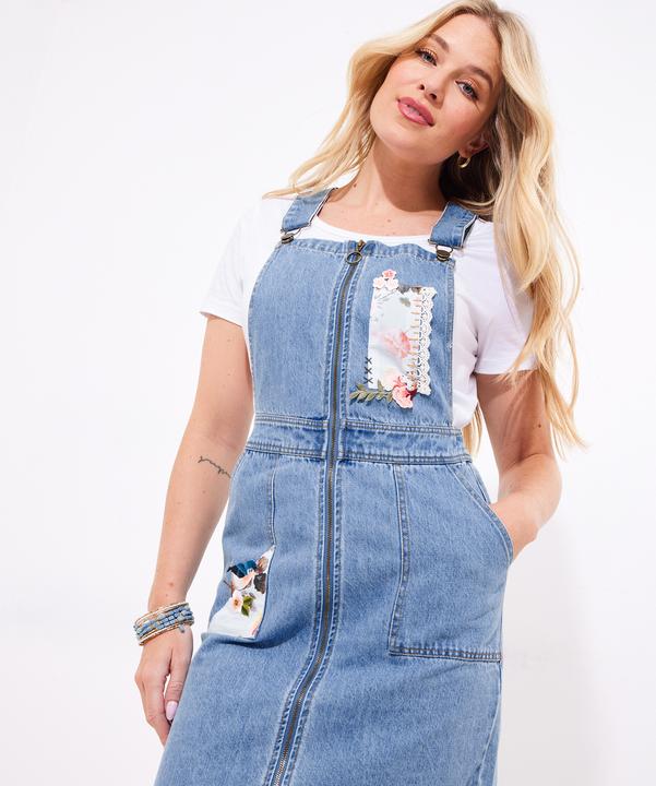 Produktbild Joe Browns Floral Zip-Front Denim Pinafore (40)