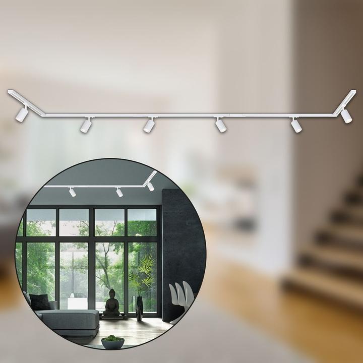 Produktbild Briloner HV-Stromschienensystem-Set, 4,5m, Weiss, 6xLED-Spot/GU10/max. 9W exkl. Leuchtmittel