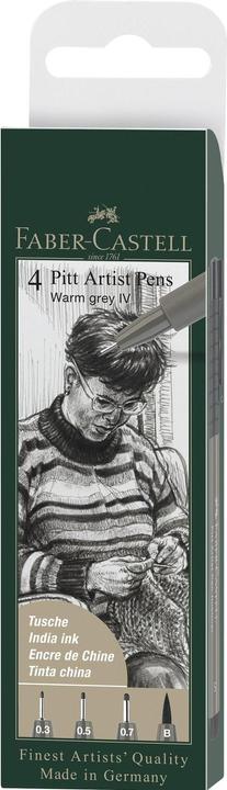 Image du produit Faber-Castell Crayon à encre de Chine PITT Artist Pen Gris, 4 pièces (Gris chaud IV, 4 x)