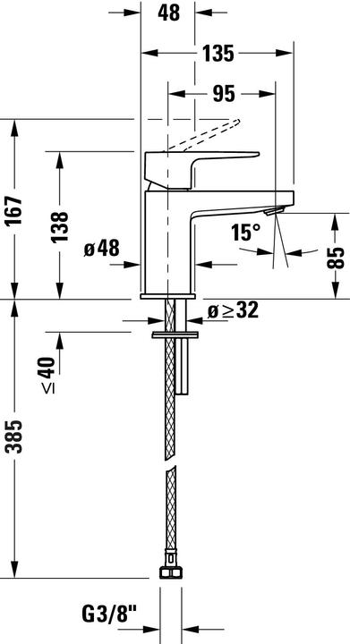 Nutritional values and ingredients Duravit Manhattan single lever basin mixer, 95 mm projection, without pop-up waste, MH1010002