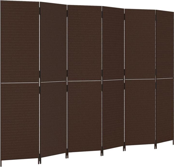 Produktbild VidaXL Paravent 6-tlg. Braun Poly Rattan,Farbe: Braun,Material: Poly