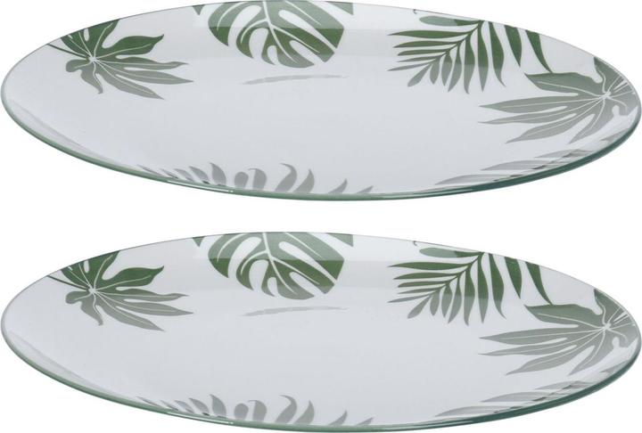 Immagine prodotto Casativo Piatto bianco con decorazione di foglie verdi (2 x, 26.50 cm)