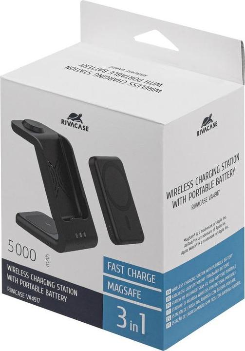 Image du produit Rivacase VA4917 Chargeur sans fil Qi 15W avec batterie externe avec QC/PD 5000mAh Quick Charge Functi (15 W)