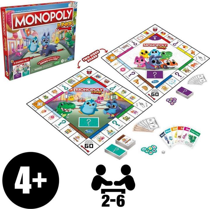 Immagine prodotto Hasbro Monopoly Junior 2 giochi in 1 (DK/NO) (Danese, Norvegese)