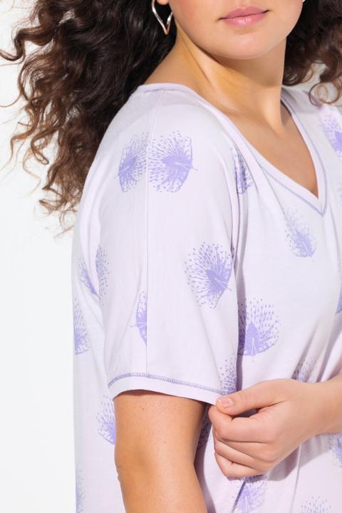 Produktbild Ulla Popken T-Shirt, Pfauen, Oversized, V-Ausschnitt, Halbarm (46, 48)