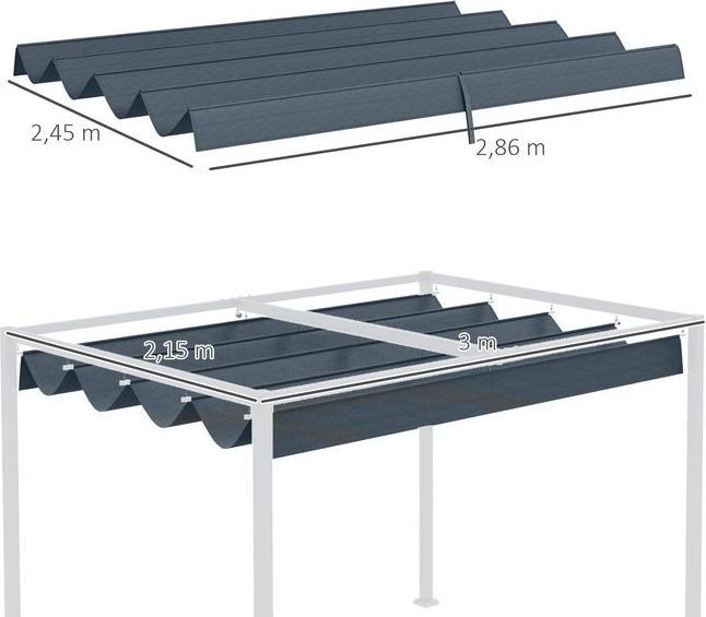 Produktbild Swisshandel24 Ersatzdach für Pergola, ca. 3 x 2,5 m Pergola-Schattenabdeckung, Pergola-Dach mit UV-Schutz, für 3 x (286 cm, 245 cm)