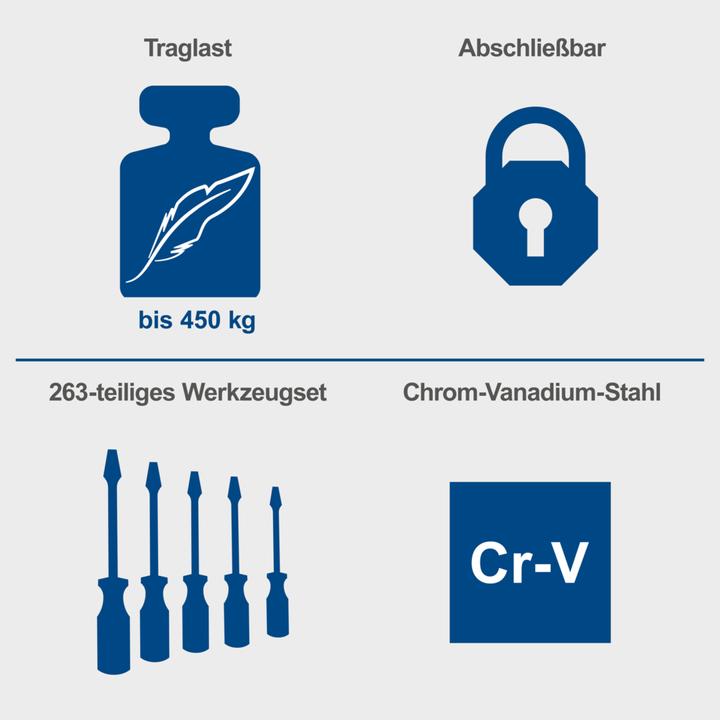 Produktbild Scheppach TW1000 Werkstattwagen 263-tlg. (7 x)